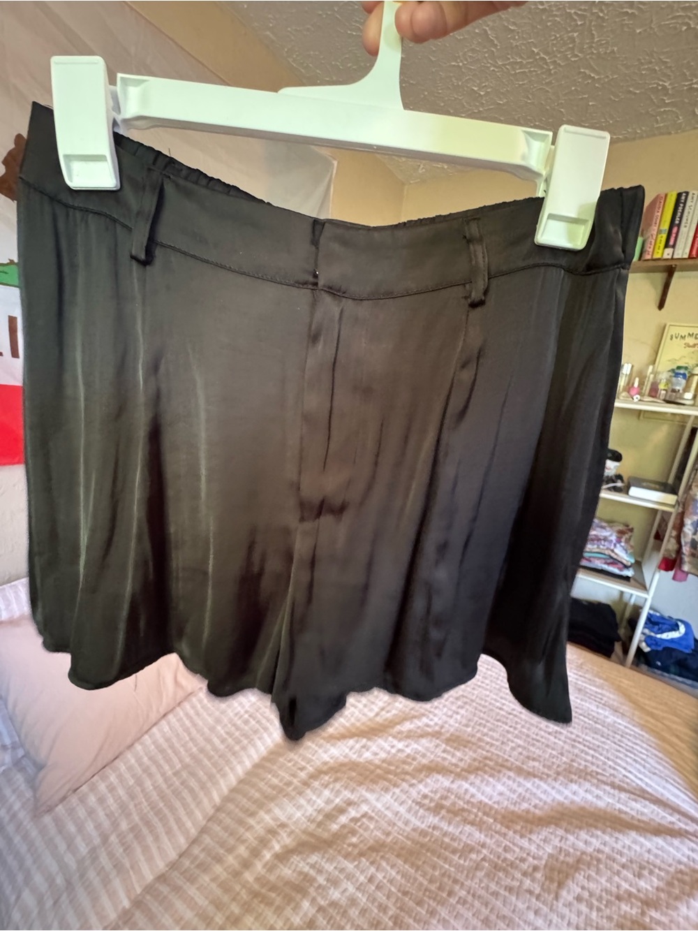 Forever 21 Black Satin Flow Shorts